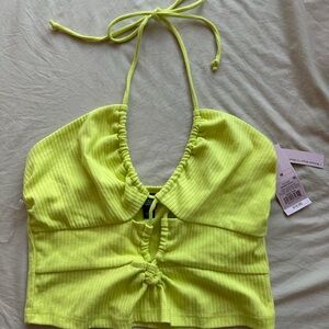 Wild Fable Neon Yellow Halter Tank Top